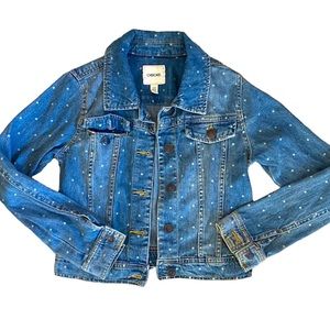 Girls 10/12 Cherokee polka dot jean jacket.